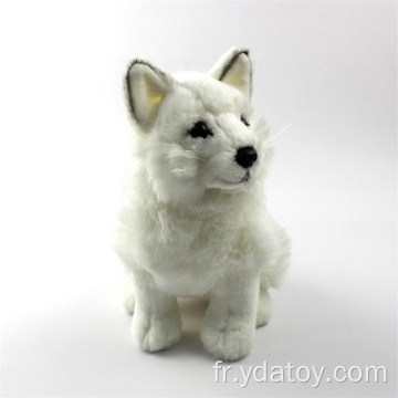 Jouets de loup blanc réaliste en peluche